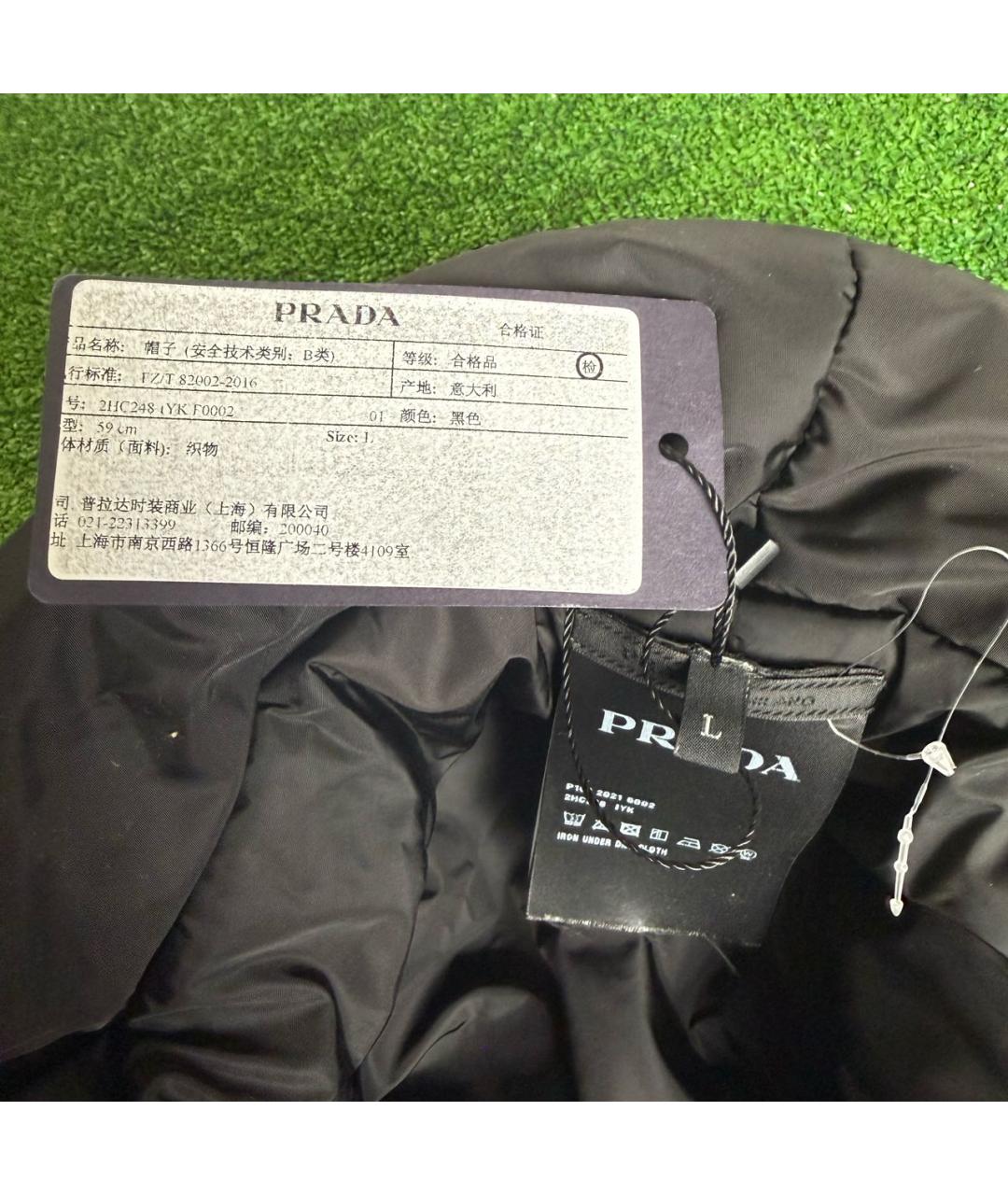 PRADA Черная синтетическая шапка, фото 4