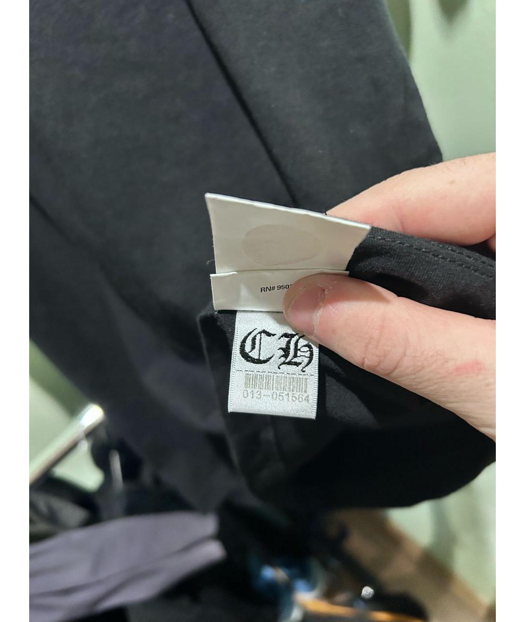 CHROME HEARTS Черная хлопковая футболка, фото 4