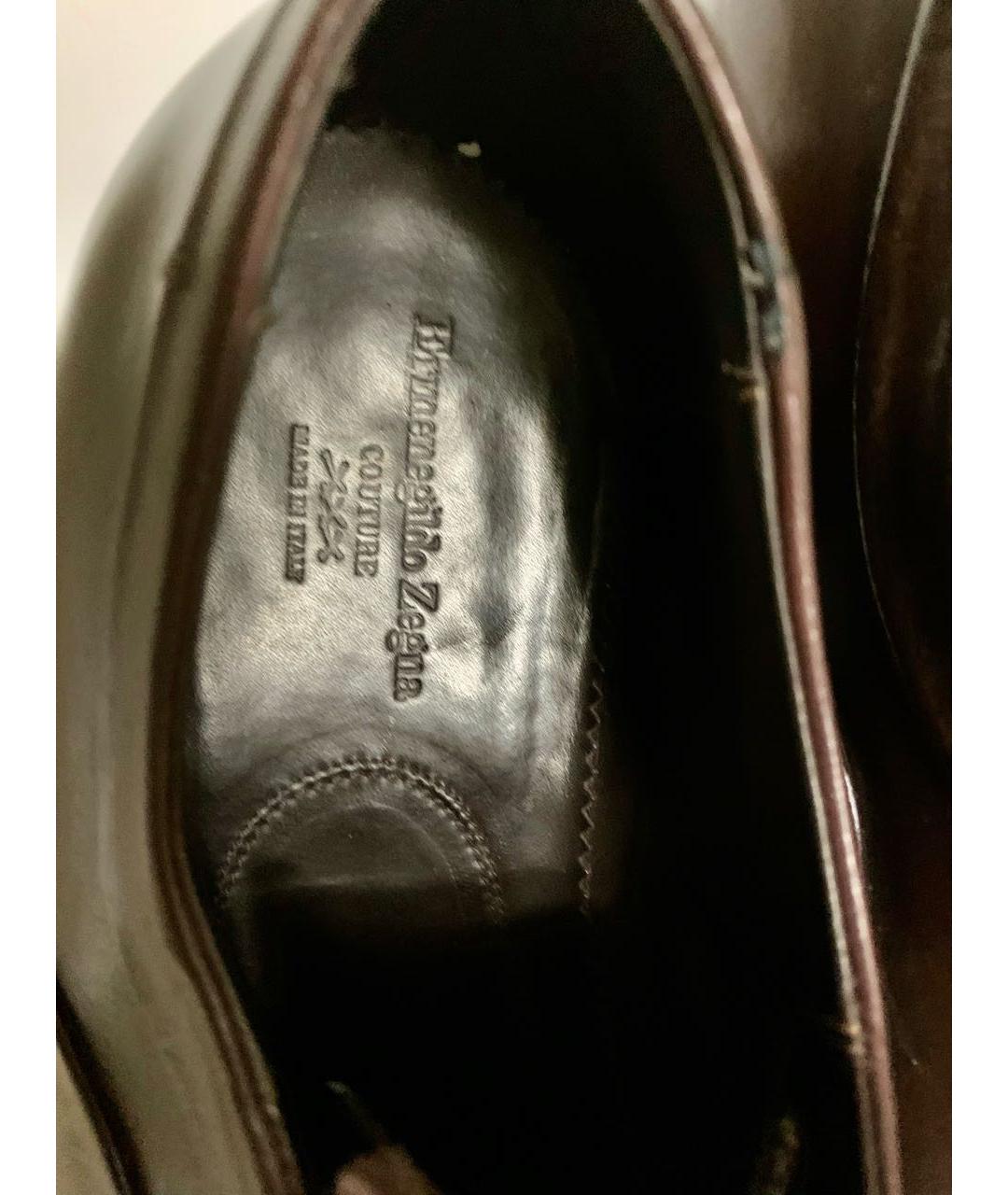 ERMENEGILDO ZEGNA XXX Коричневые кожаные низкие ботинки, фото 4