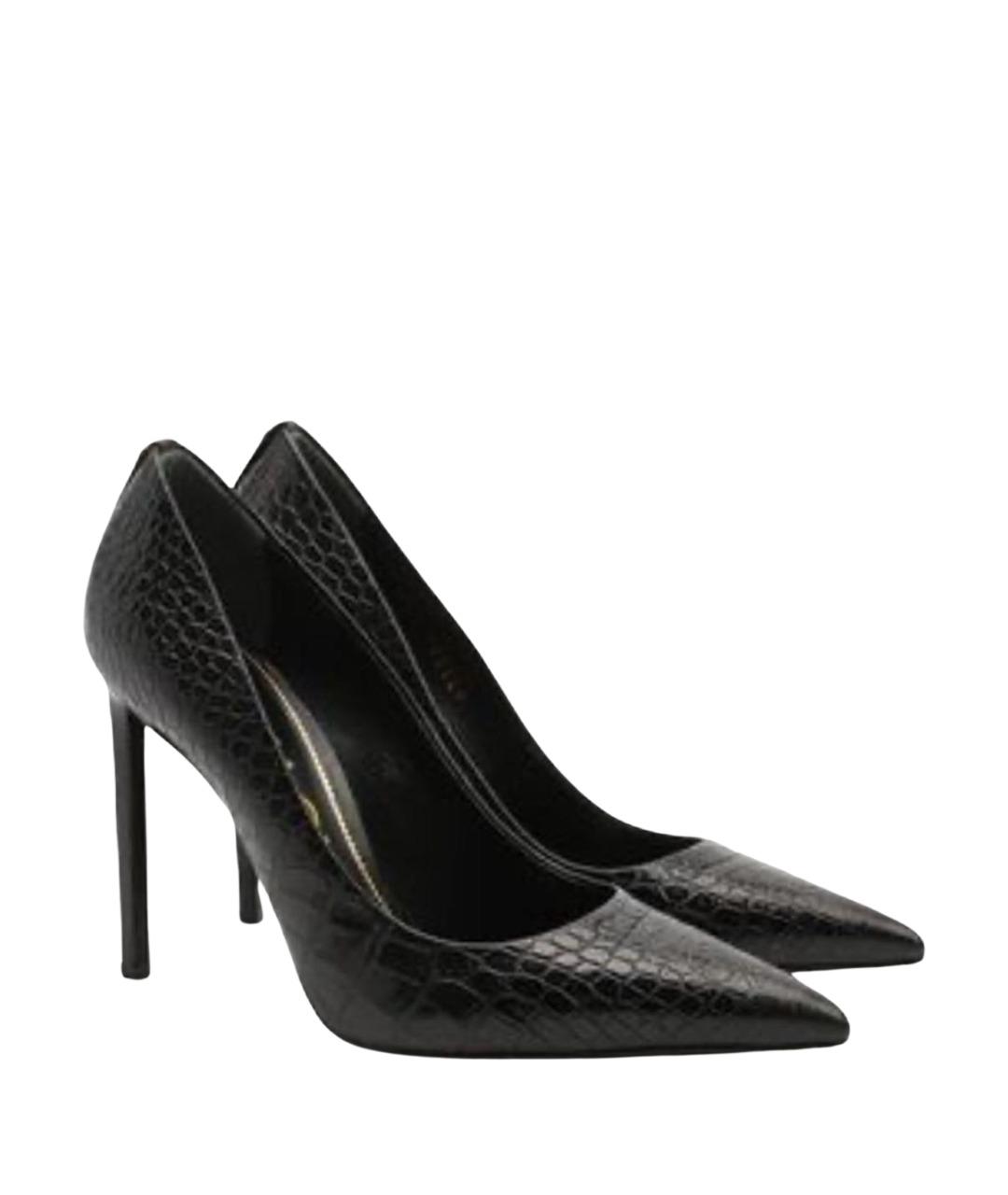 SAINT LAURENT Черные кожаные туфли, фото 1