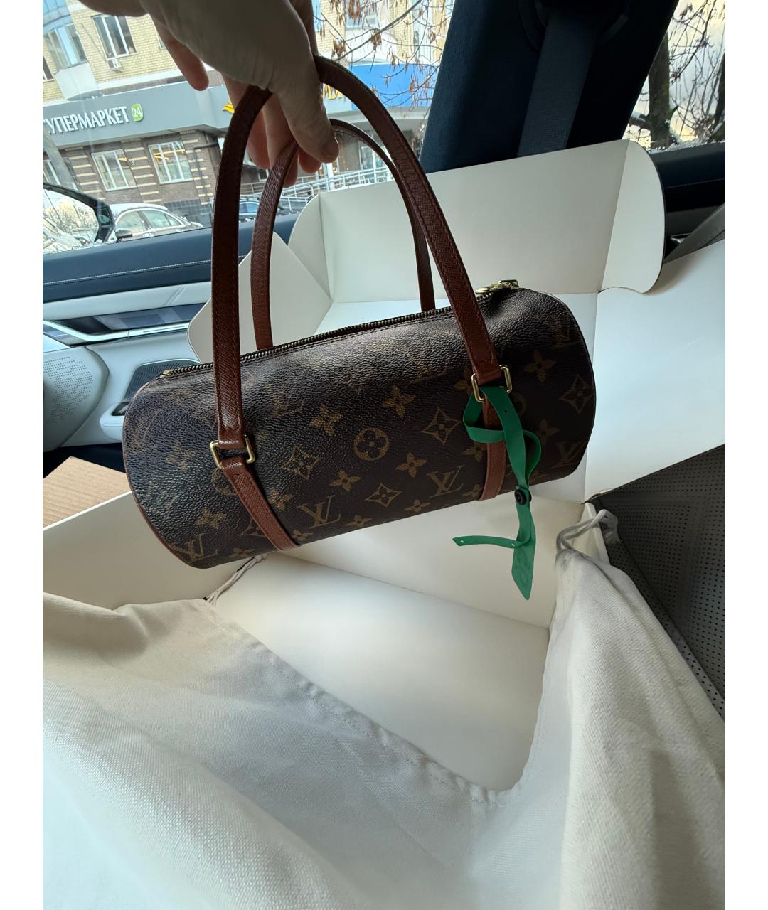 LOUIS VUITTON Коричневая сумка с короткими ручками, фото 2