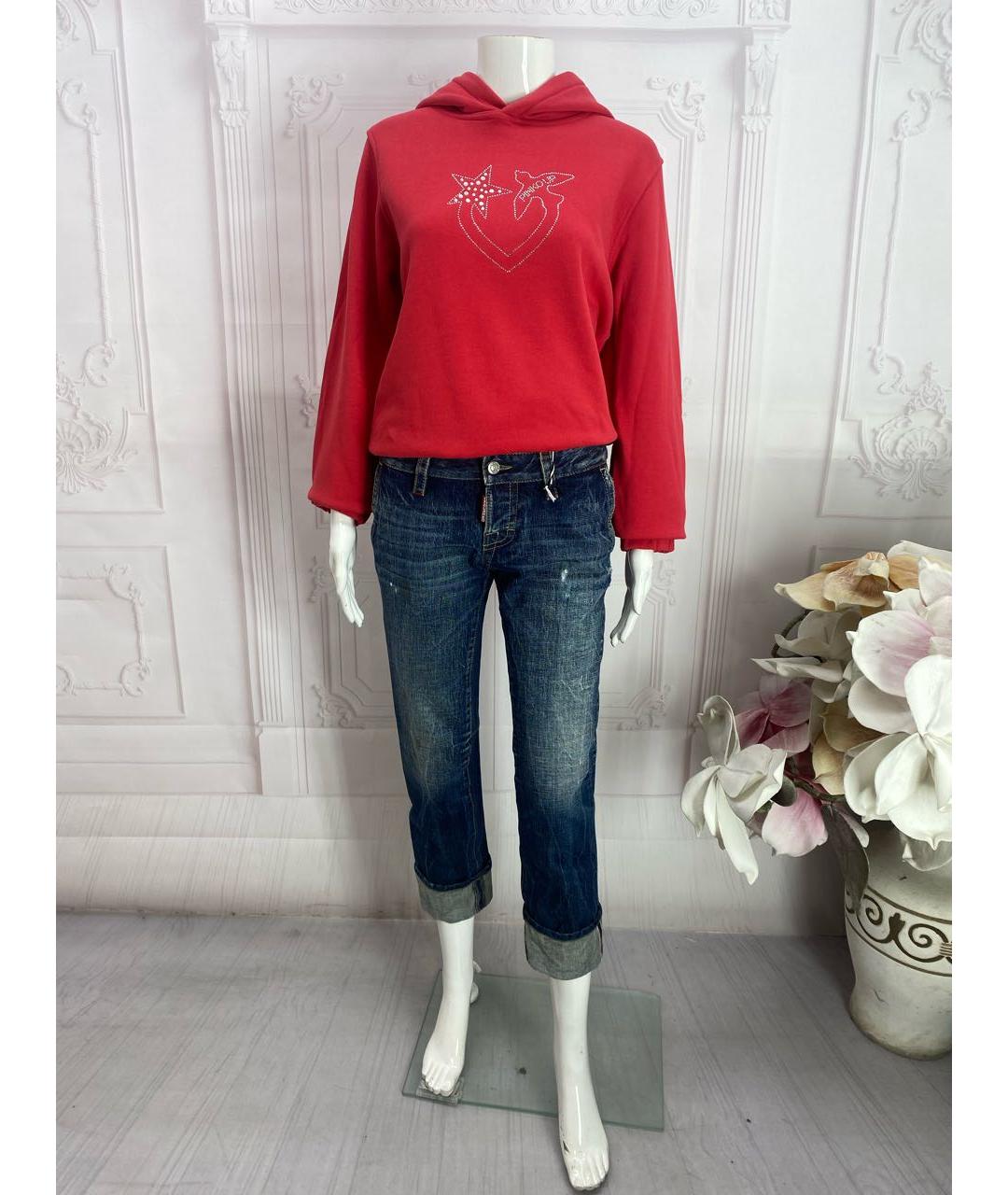 DSQUARED2 Синие хлопковые прямые джинсы, фото 5