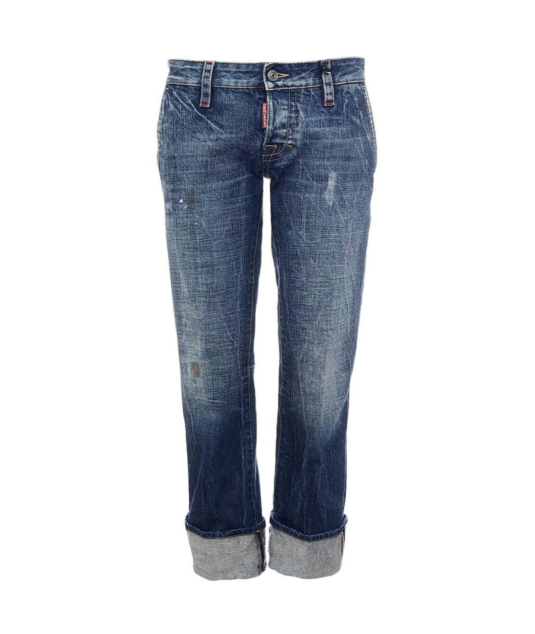 DSQUARED2 Синие хлопковые прямые джинсы, фото 1