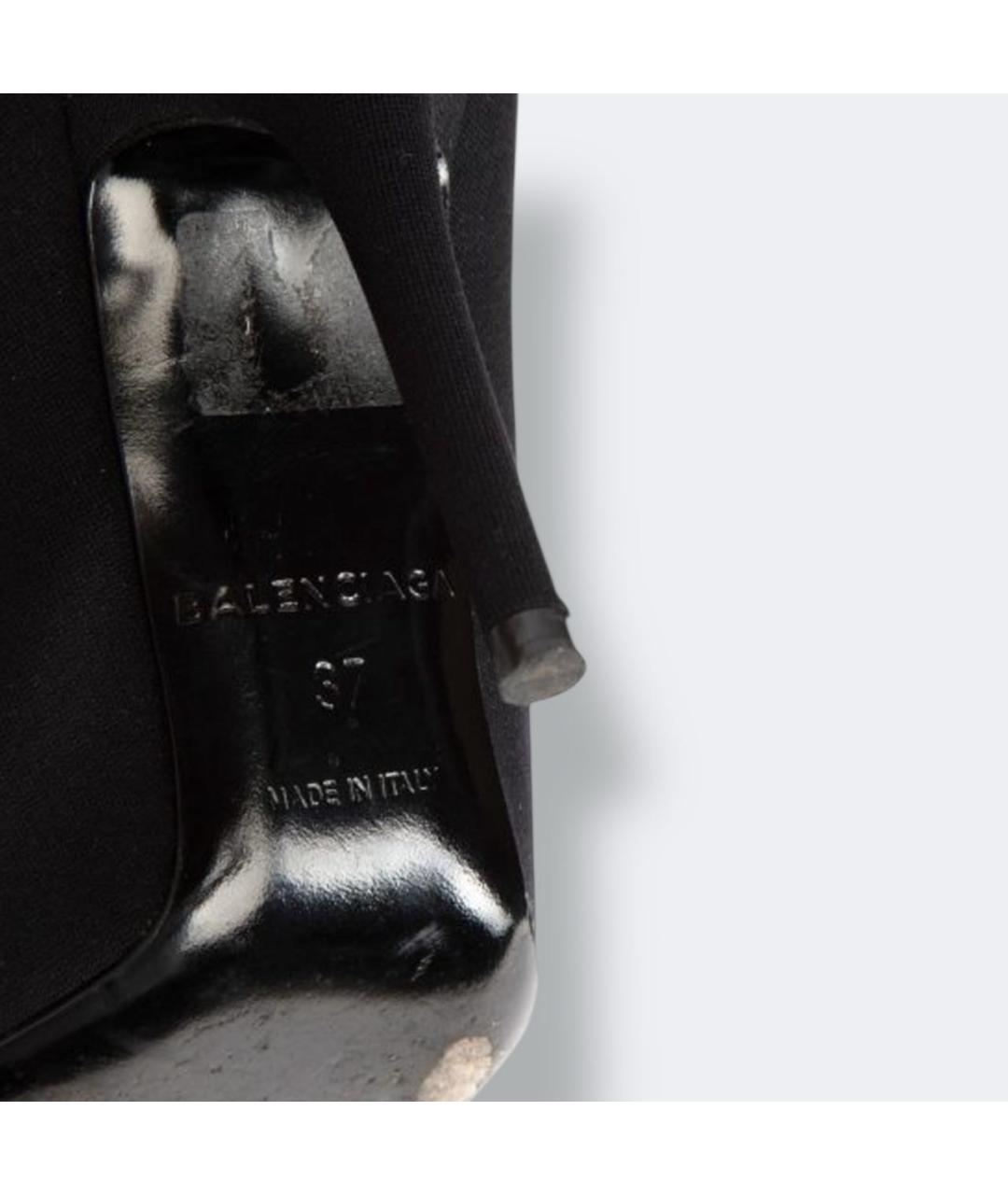 BALENCIAGA Черные текстильные ботфорты, фото 3