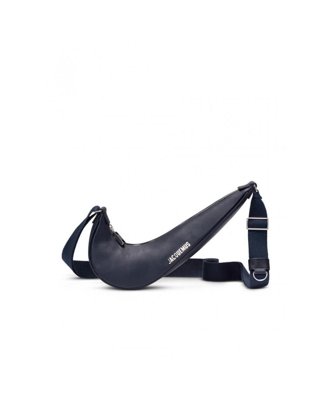 JACQUEMUS Темно-синяя кожаная сумка через плечо, фото 1