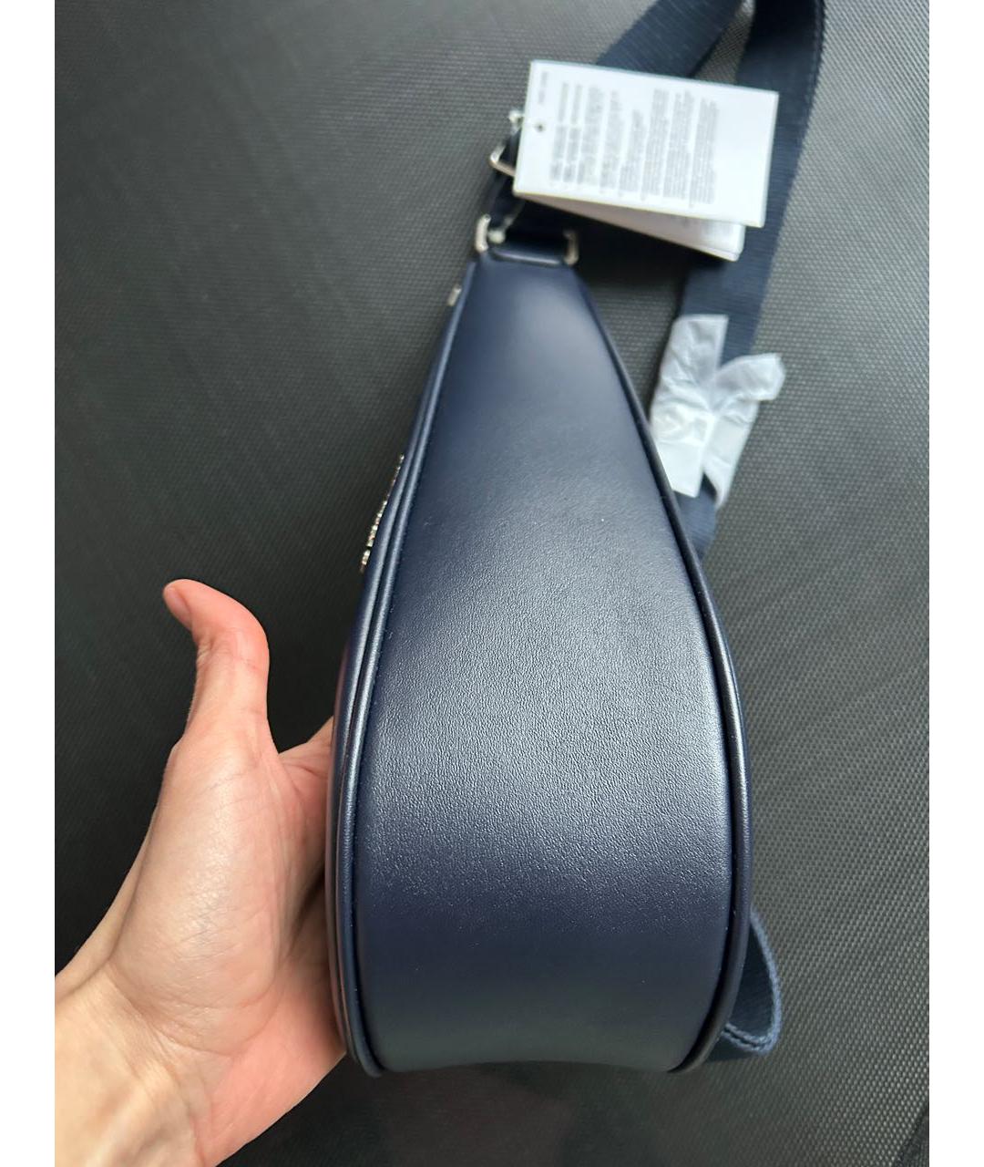 JACQUEMUS Темно-синяя кожаная сумка через плечо, фото 5