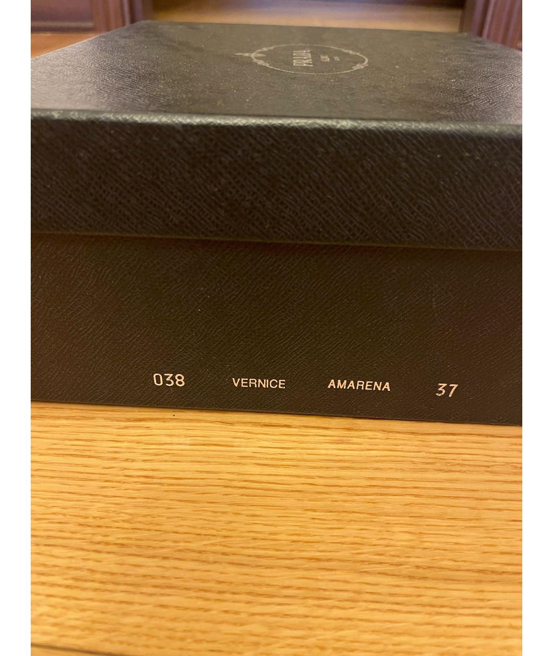 PRADA Бордовые туфли из лакированной кожи, фото 7