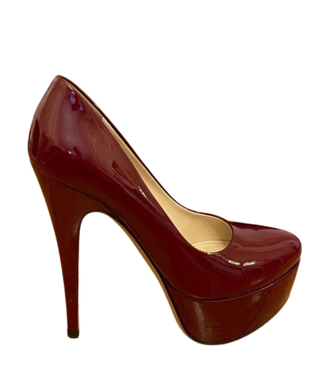 PRADA Бордовые туфли из лакированной кожи, фото 1