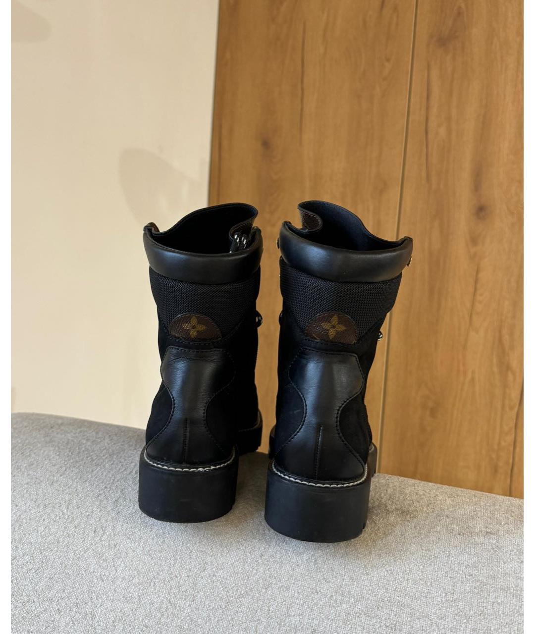 LOUIS VUITTON Черные кожаные ботинки, фото 4