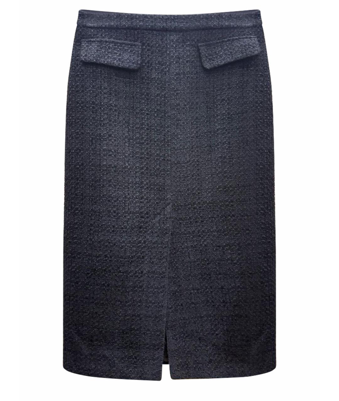 12 STOREEZ Черная шерстяная юбка миди, фото 1