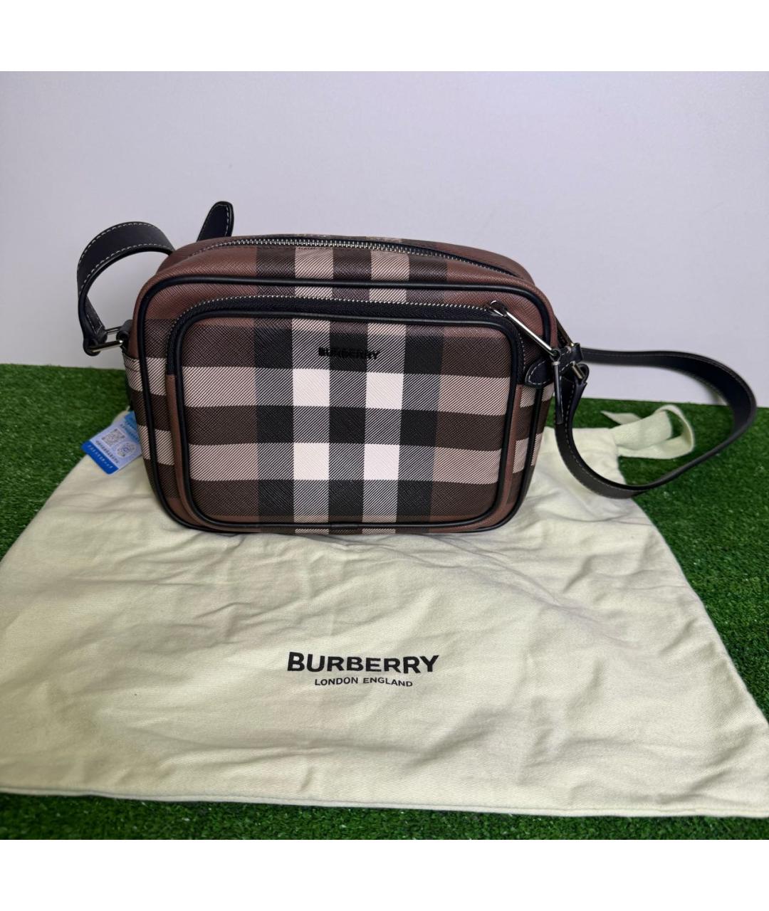 BURBERRY Коричневая кожаная поясная сумка, фото 5