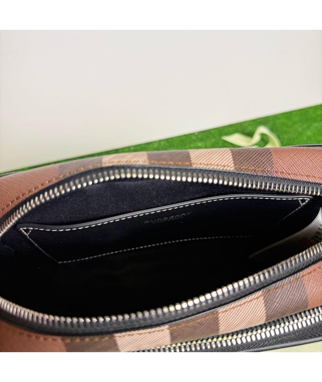 BURBERRY Коричневая кожаная поясная сумка, фото 4