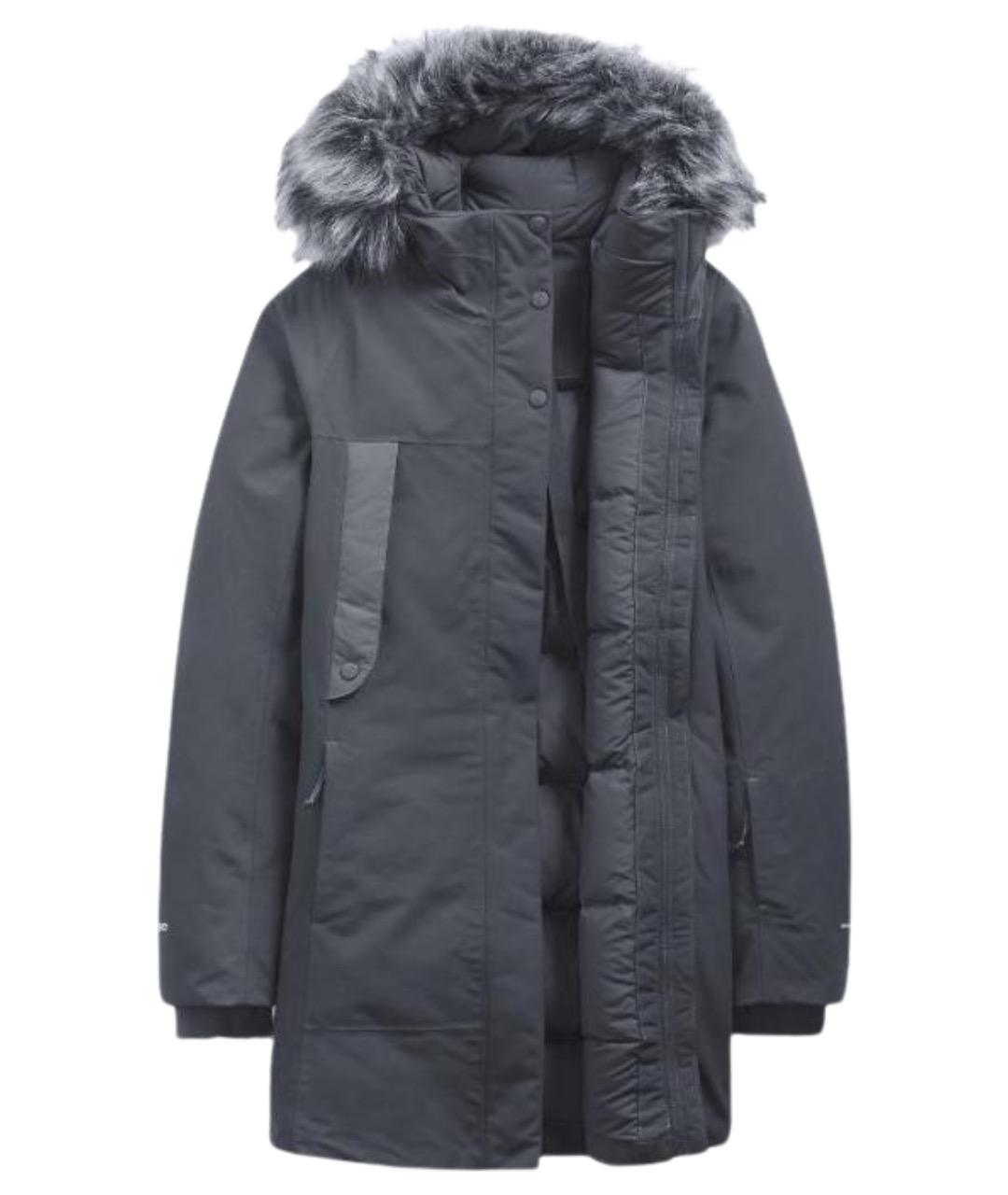 THE NORTH FACE Серый полиамидовый пуховик, фото 1