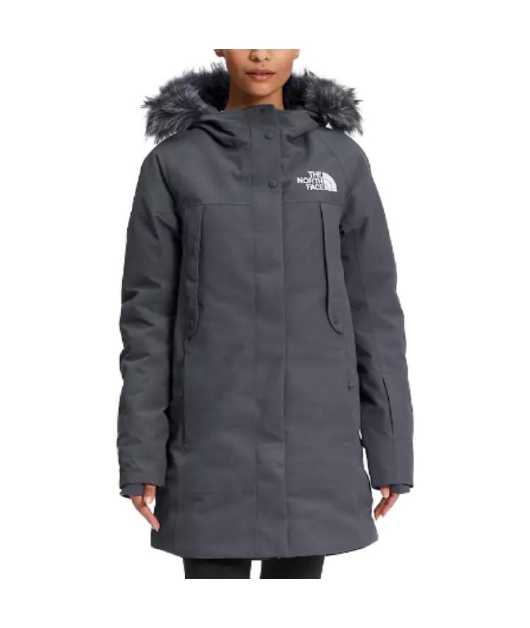 THE NORTH FACE Серый полиамидовый пуховик, фото 2