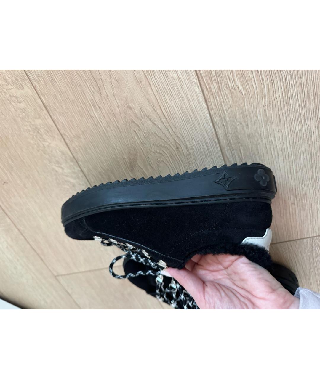 LOUIS VUITTON Черные замшевые ботинки, фото 7