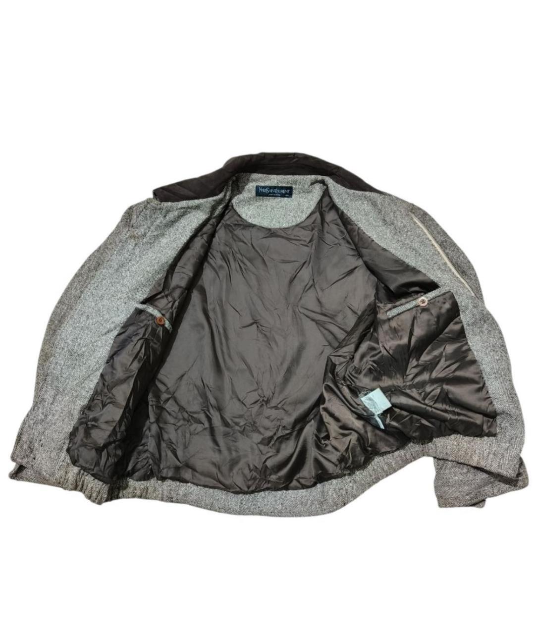 SAINT LAURENT Серая шерстяная куртка, фото 2