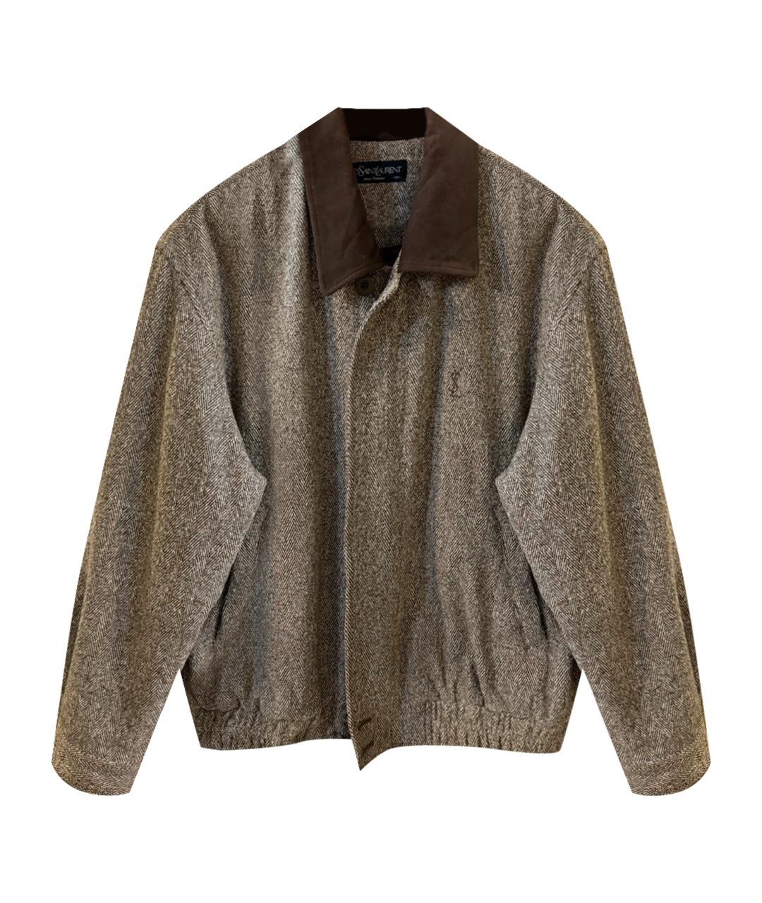 SAINT LAURENT Серая шерстяная куртка, фото 1