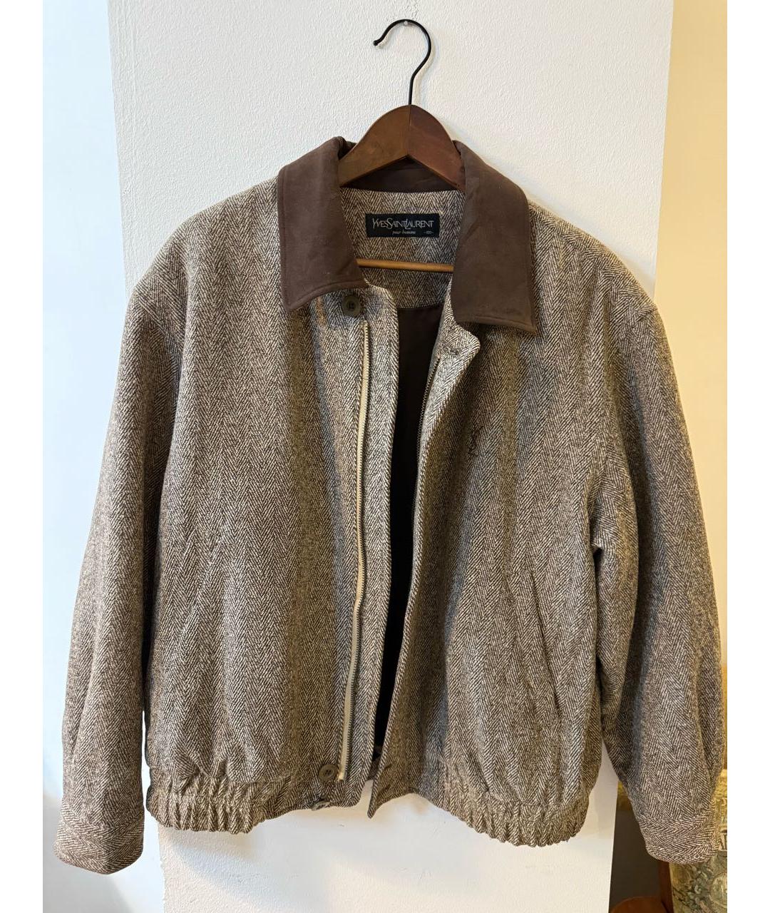 SAINT LAURENT Серая шерстяная куртка, фото 4