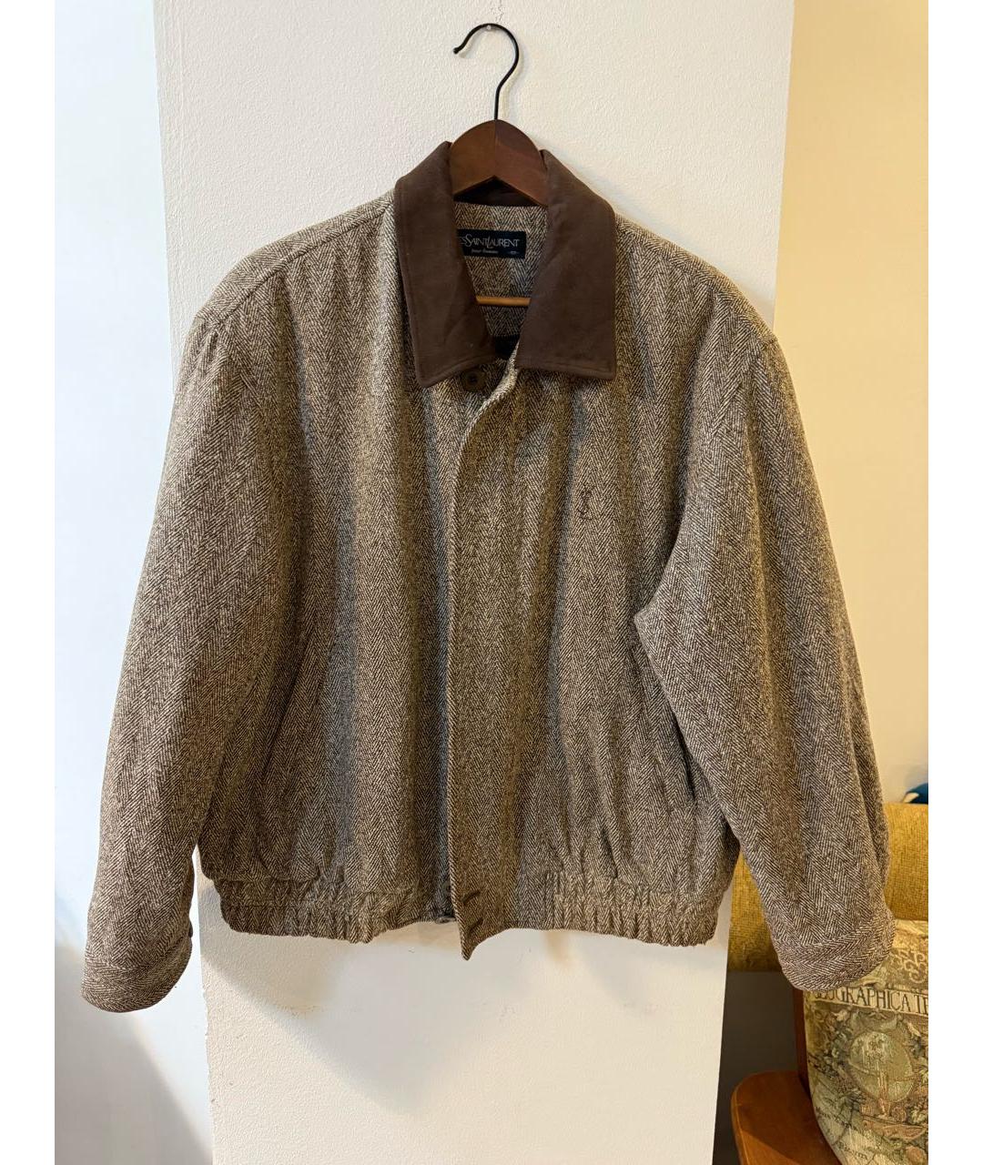 SAINT LAURENT Серая шерстяная куртка, фото 8