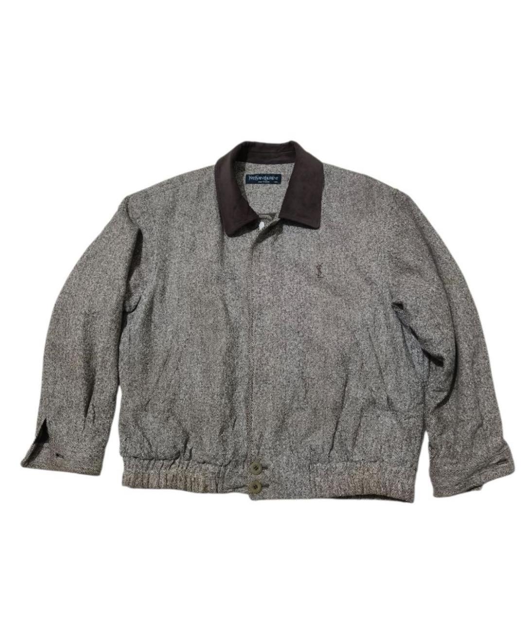 SAINT LAURENT Серая шерстяная куртка, фото 1