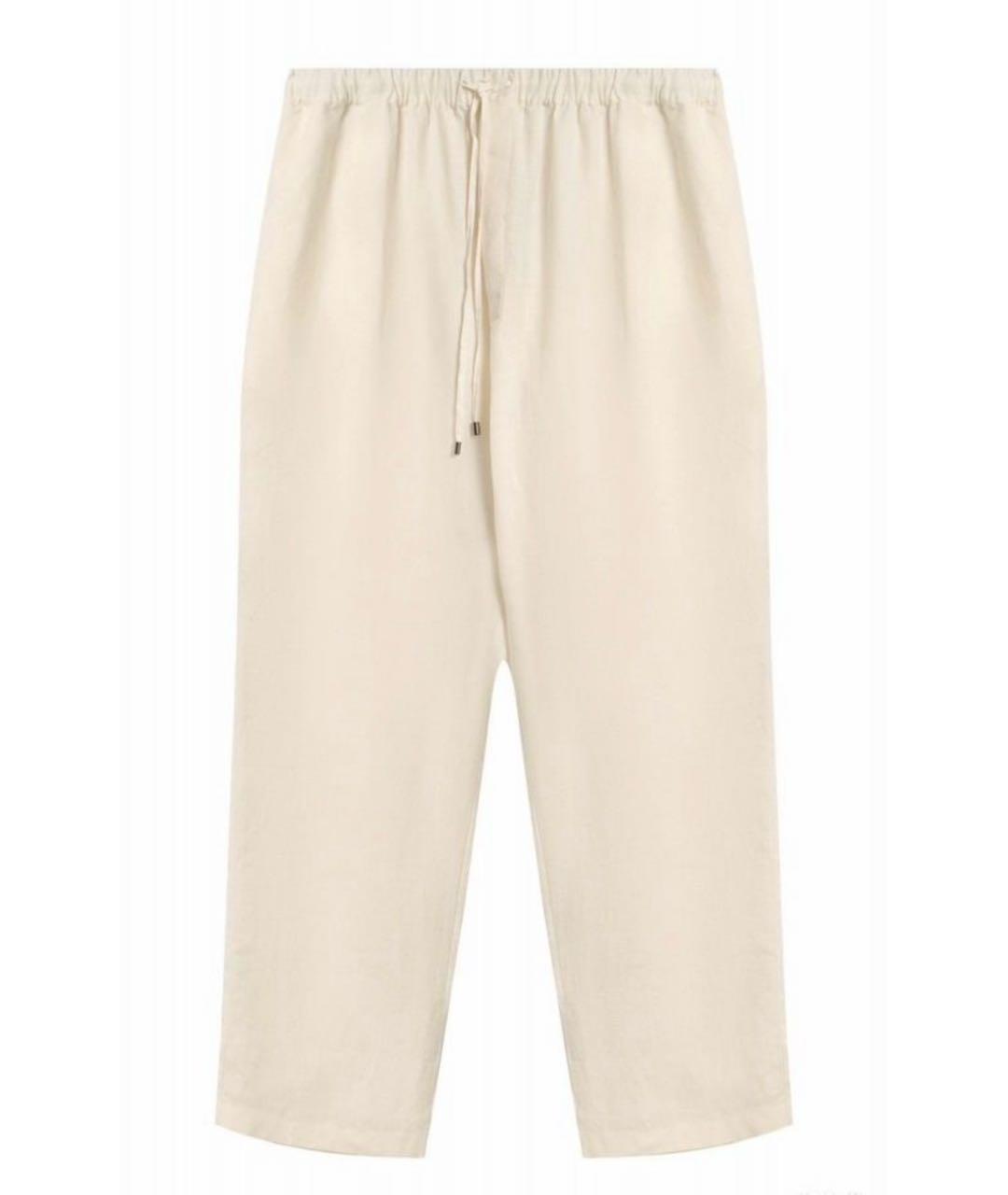 ZILLI Белые льняные повседневные брюки, фото 1