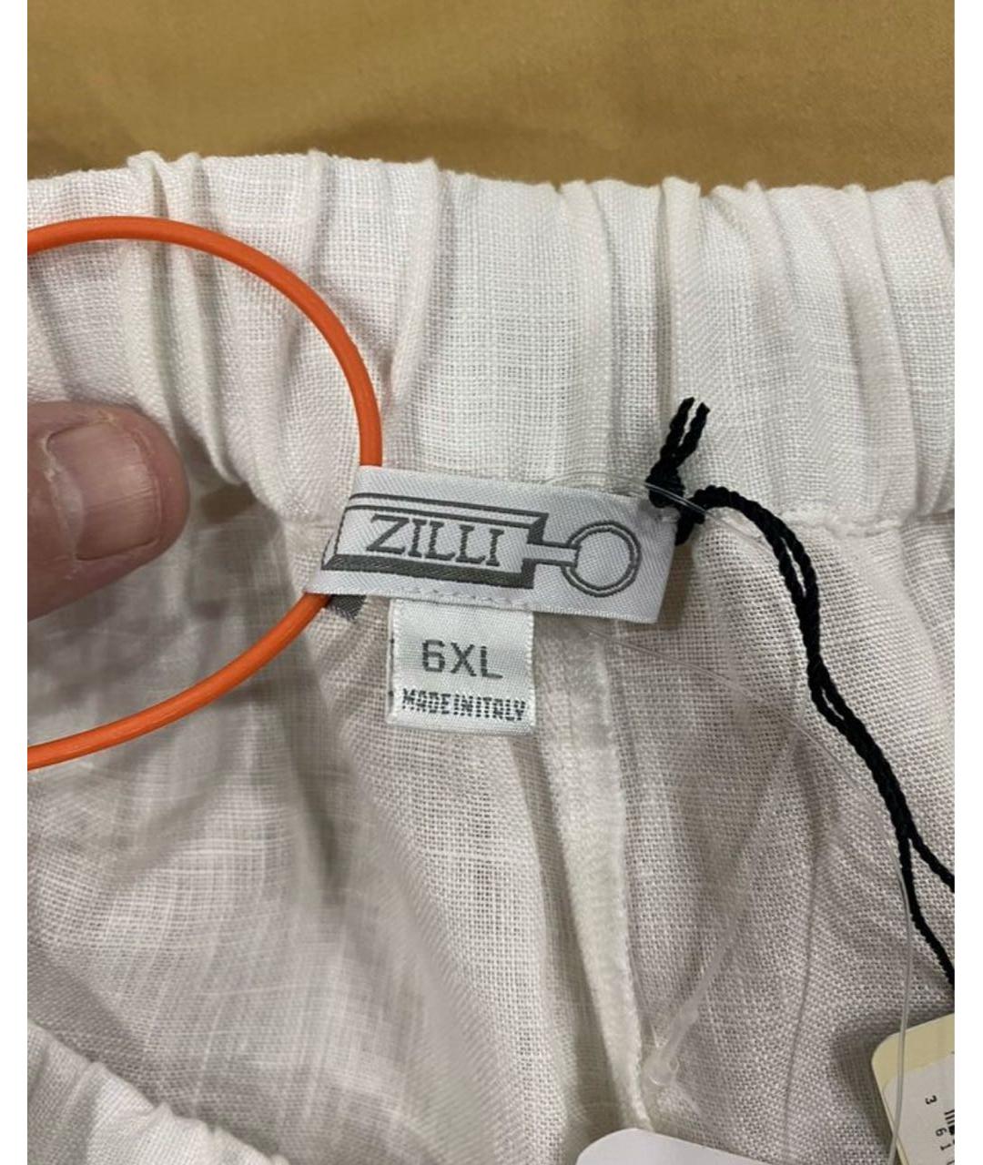 ZILLI Белые льняные повседневные брюки, фото 4