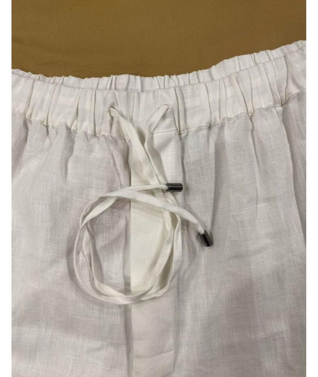 ZILLI Белые льняные повседневные брюки, фото 3