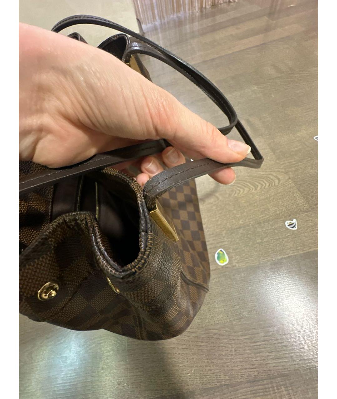 LOUIS VUITTON Коричневая сумка с короткими ручками, фото 6