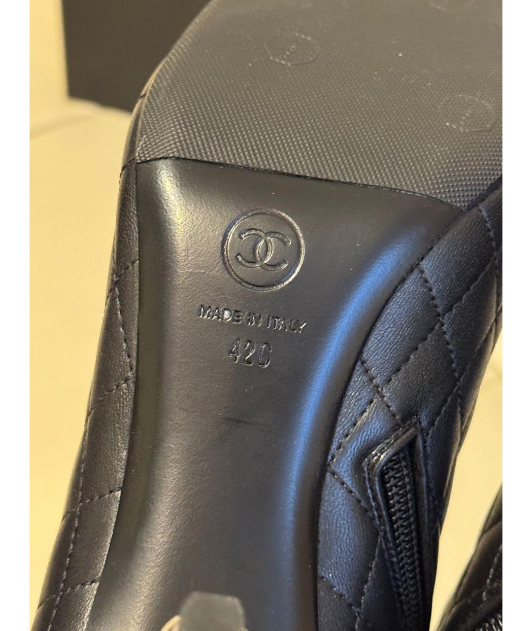 CHANEL Черные кожаные ботильоны, фото 5