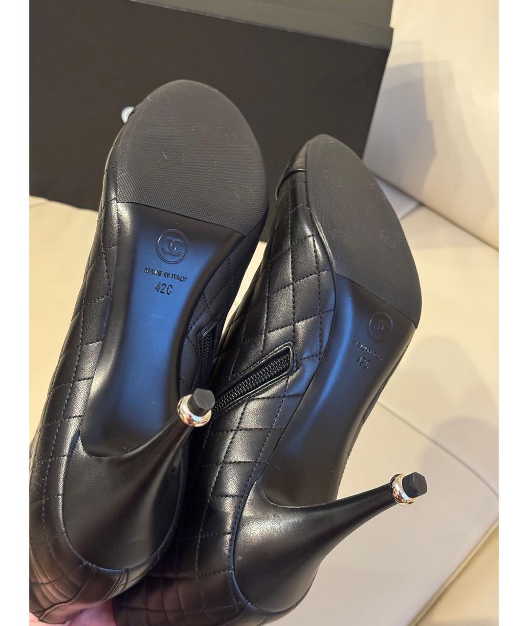 CHANEL Черные кожаные ботильоны, фото 4