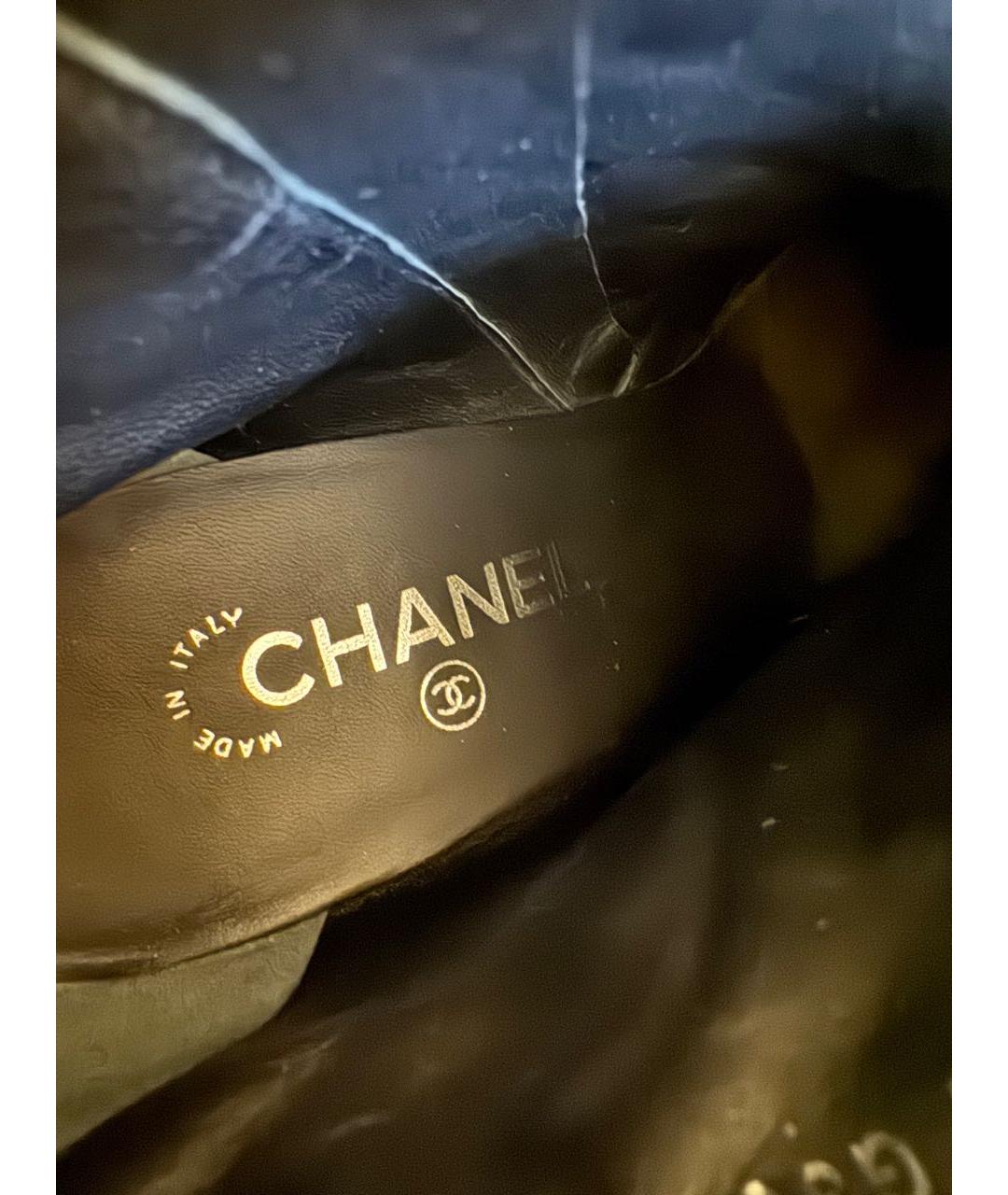 CHANEL Черные кожаные ботильоны, фото 8