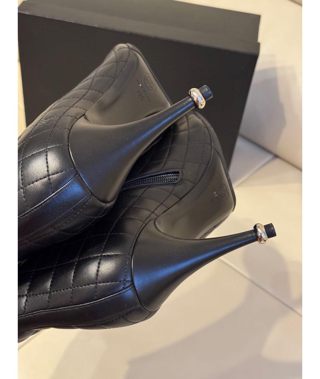 CHANEL Черные кожаные ботильоны, фото 7