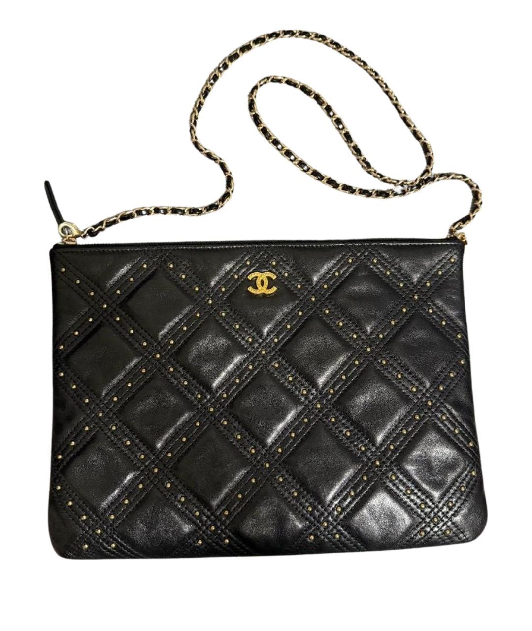 CHANEL Черная кожаная сумка через плечо, фото 1