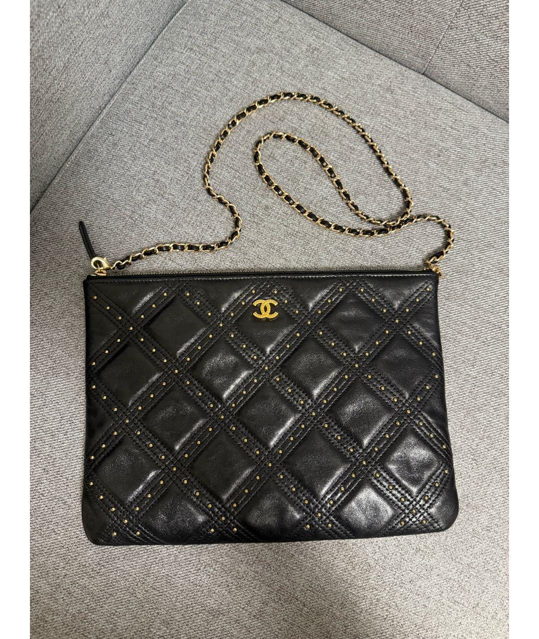 CHANEL Черная кожаная сумка через плечо, фото 9