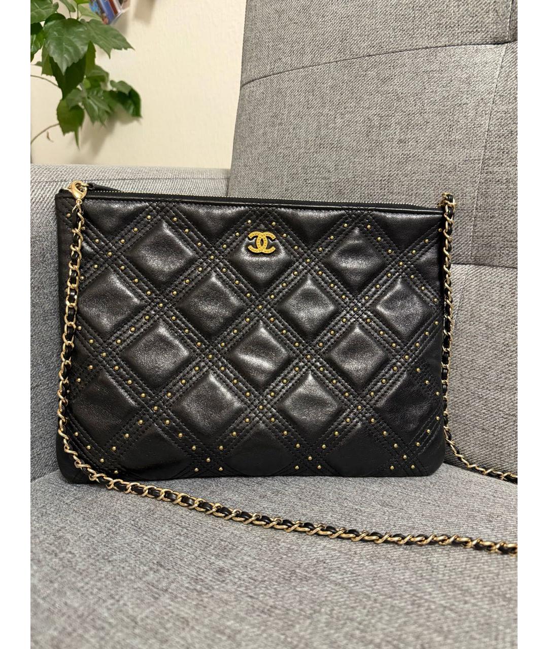 CHANEL Черная кожаная сумка через плечо, фото 2
