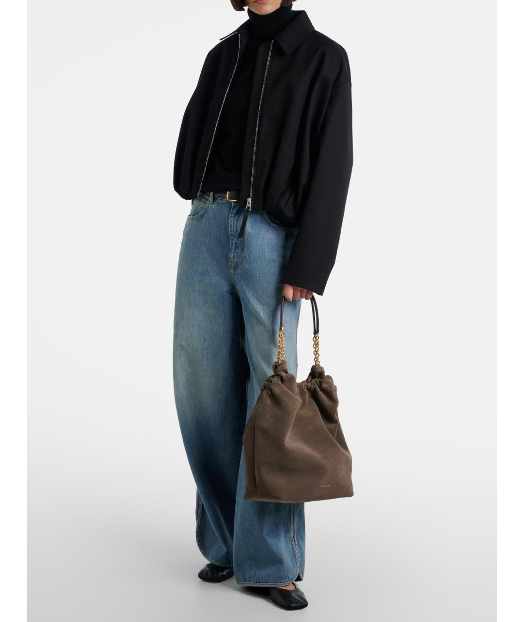 DEMELLIER Антрацитовая замшевая сумка через плечо, фото 2