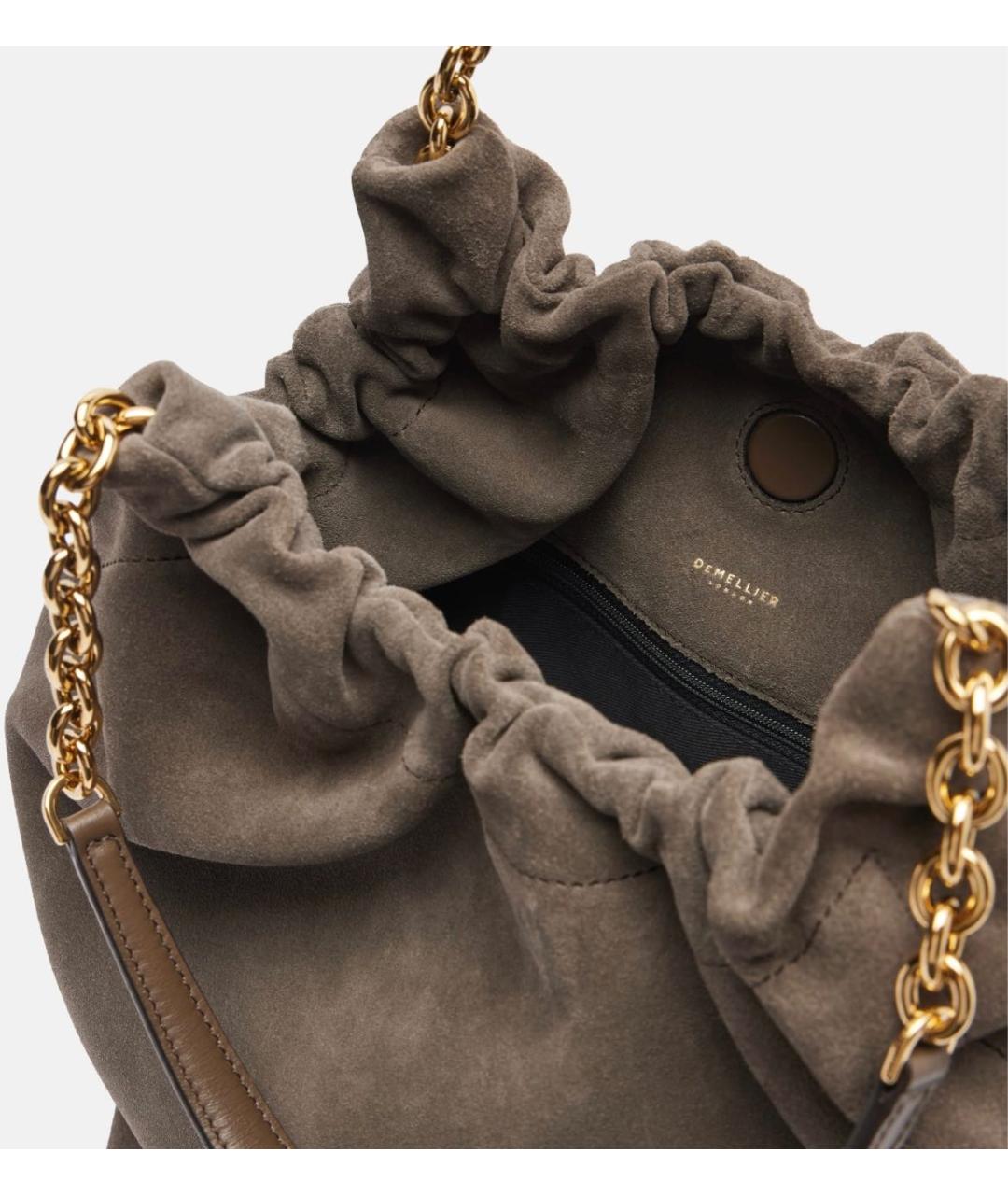 DEMELLIER Антрацитовая замшевая сумка через плечо, фото 3