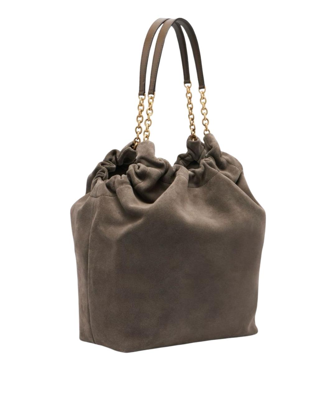 DEMELLIER Антрацитовая замшевая сумка через плечо, фото 1