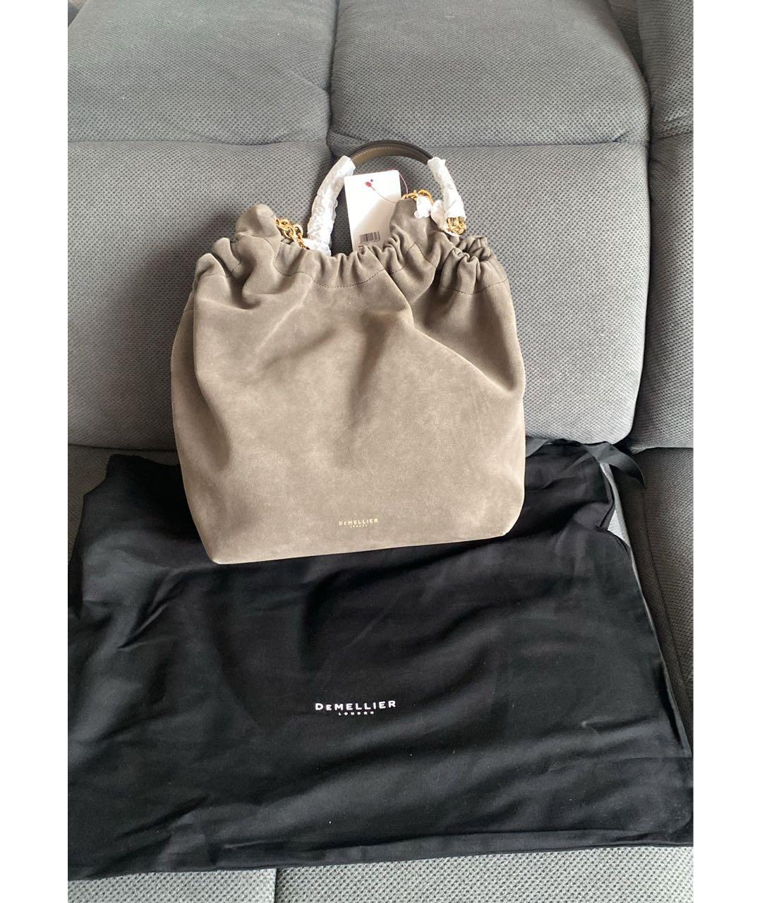 DEMELLIER Антрацитовая замшевая сумка через плечо, фото 8