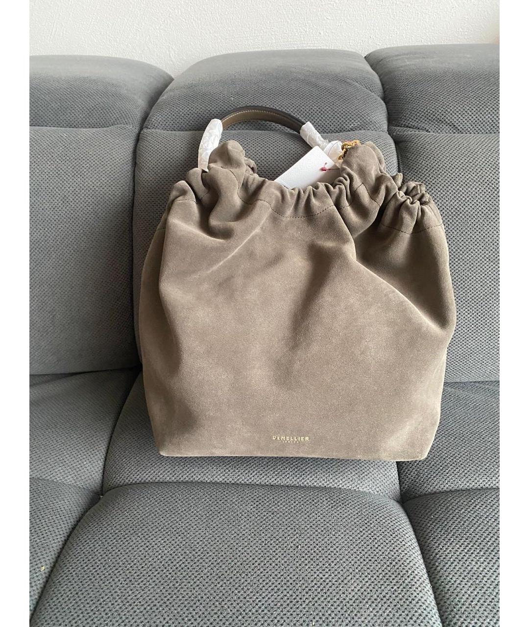 DEMELLIER Антрацитовая замшевая сумка через плечо, фото 5