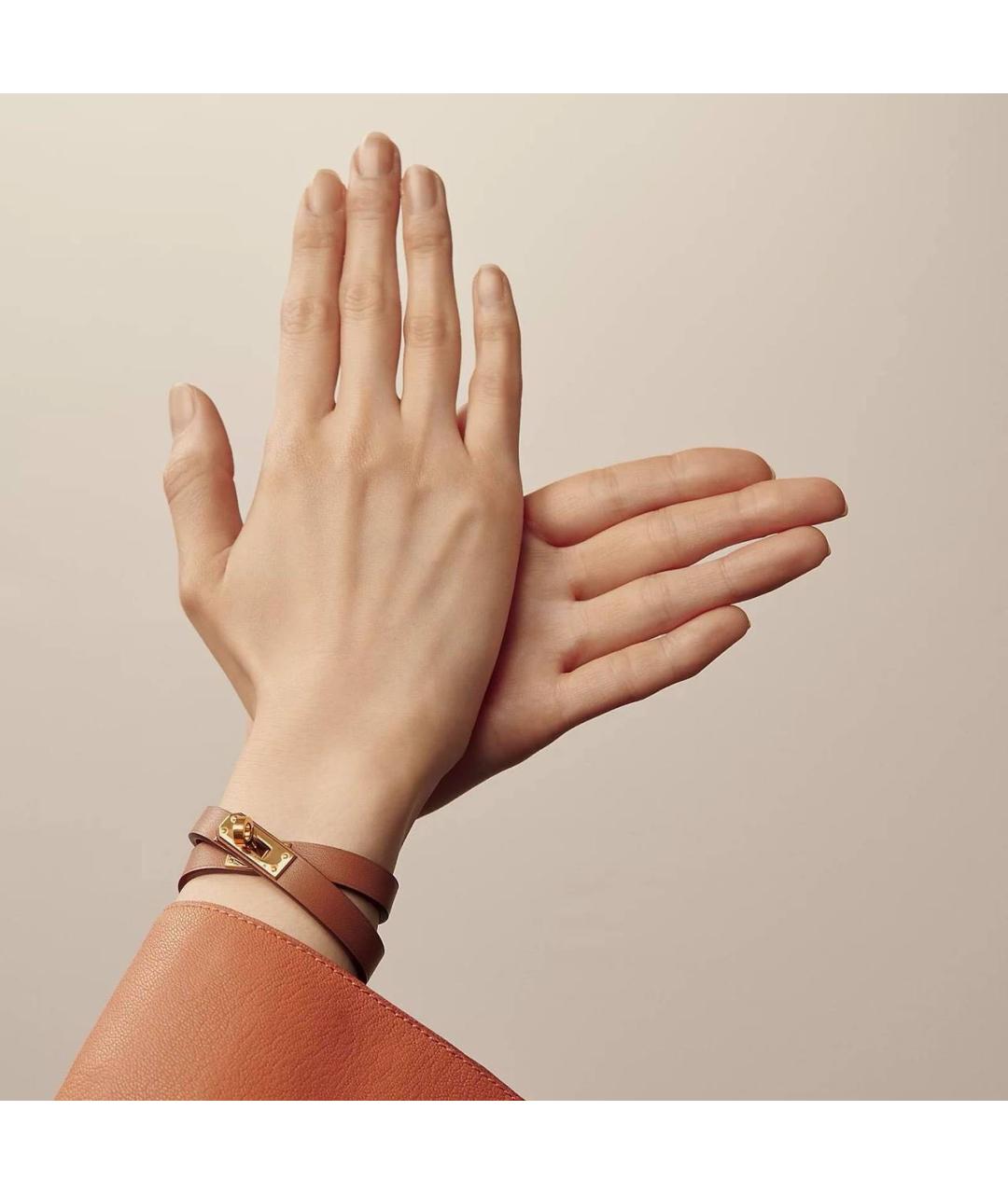 HERMES Коричневый кожаный браслет, фото 2