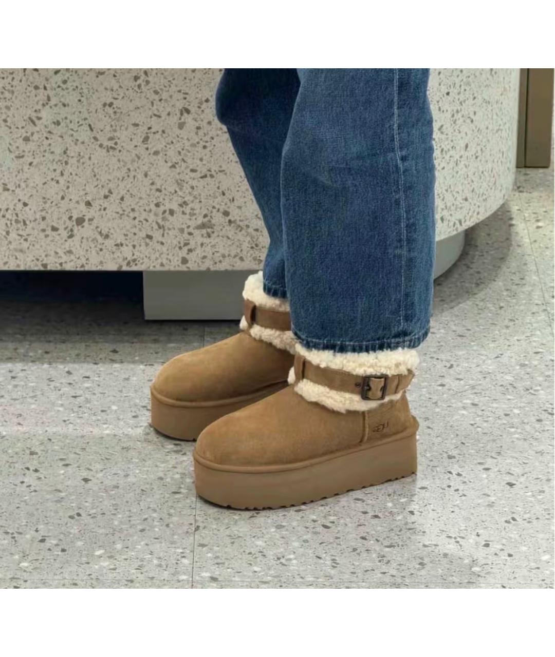 UGG AUSTRALIA Коричневые замшевые ботинки, фото 5