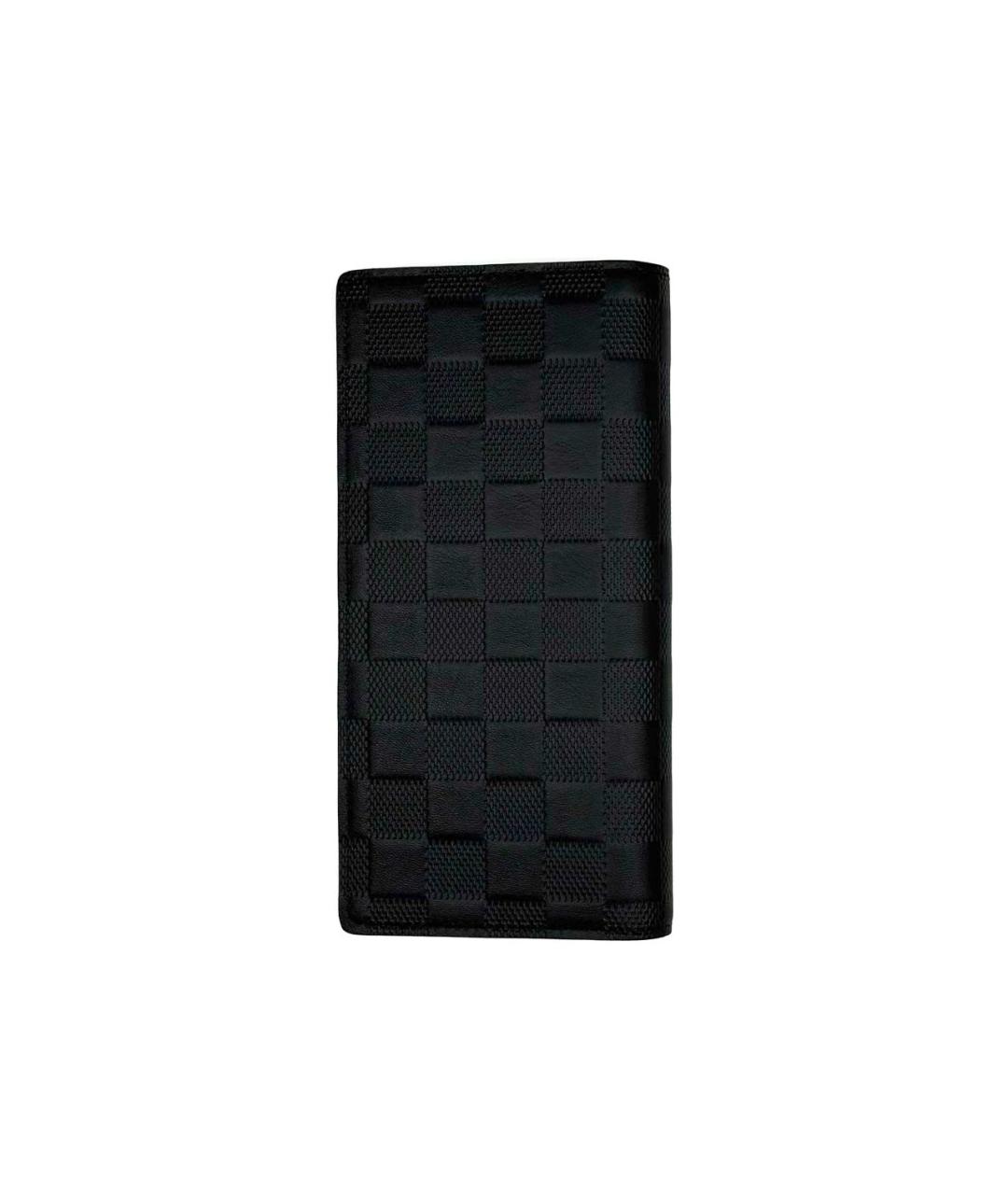 LOUIS VUITTON Черный кожаный кошелек, фото 3