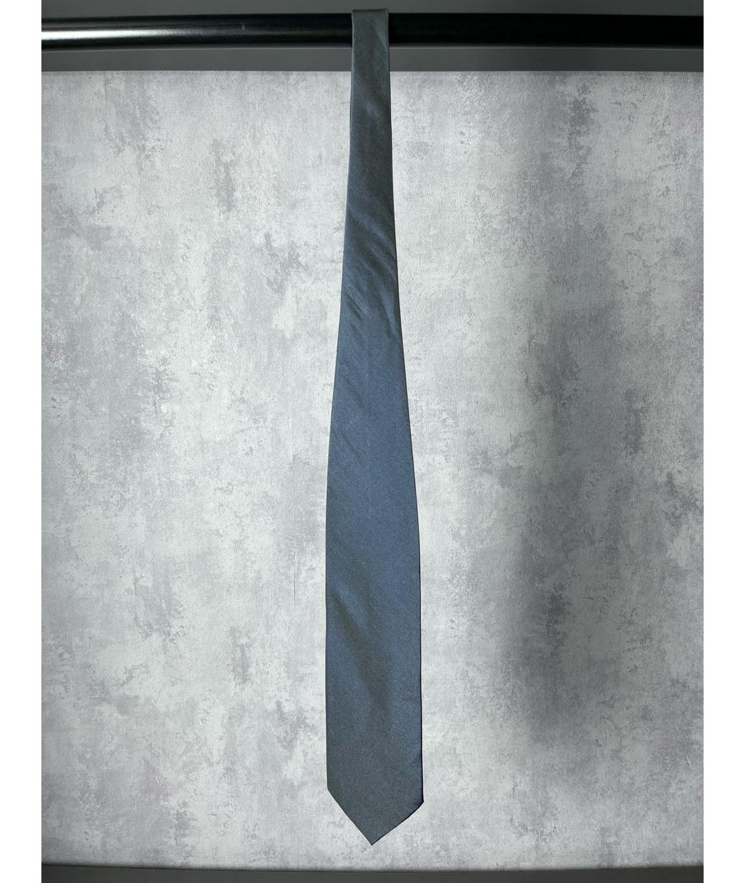 GIORGIO ARMANI Темно-синий шелковый галстук, фото 3