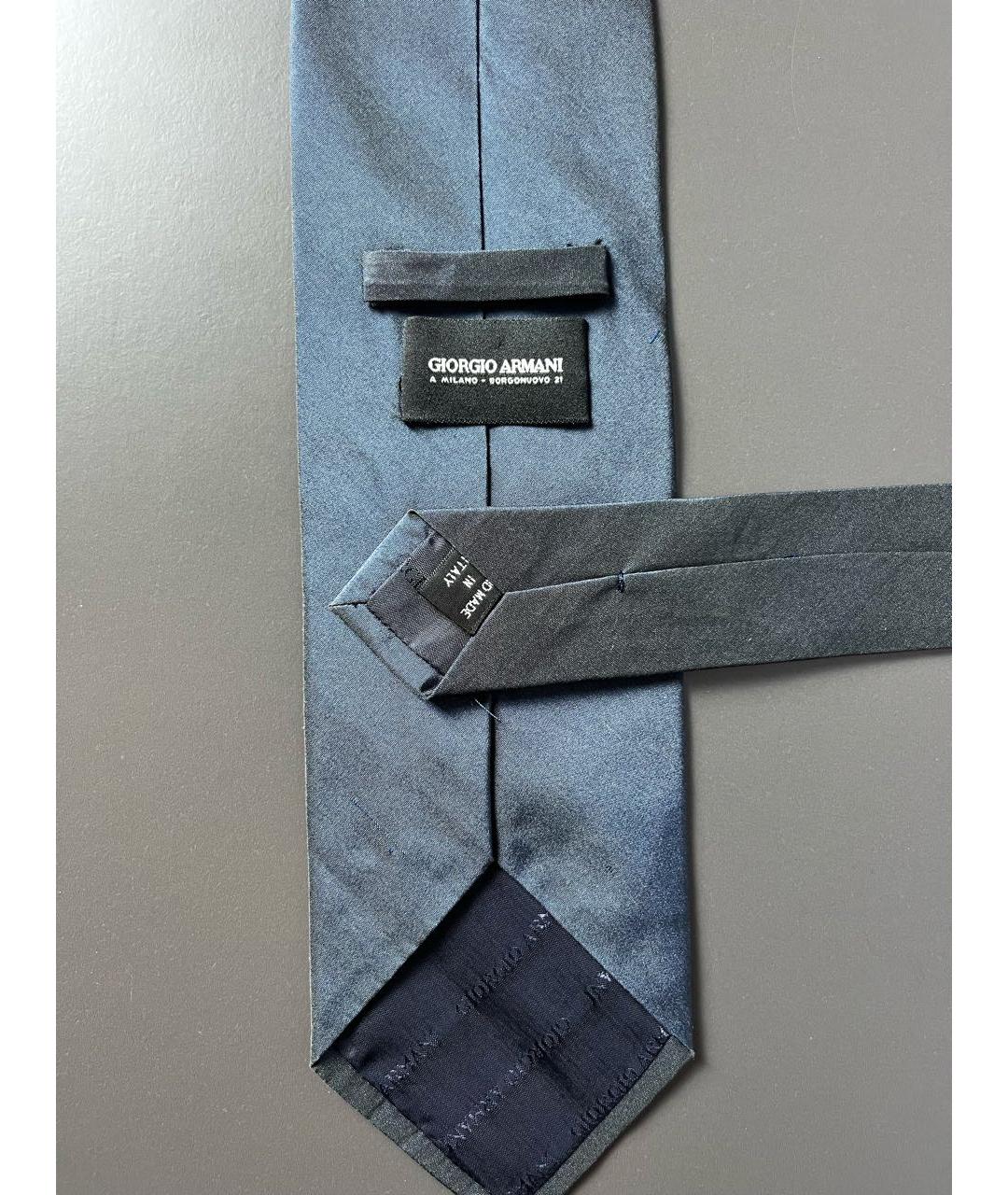 GIORGIO ARMANI Темно-синий шелковый галстук, фото 2