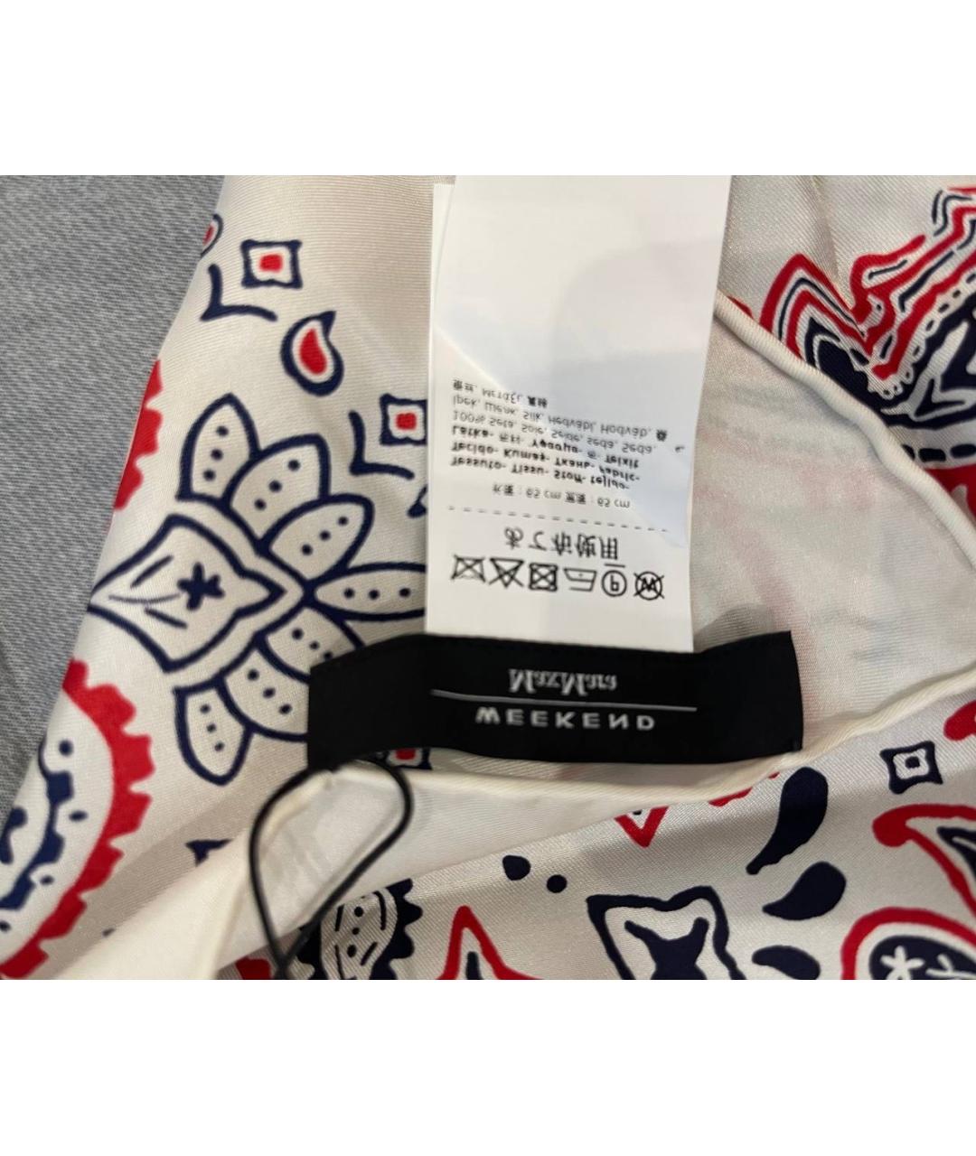 WEEKEND MAX MARA Бежевый шелковый платок, фото 3