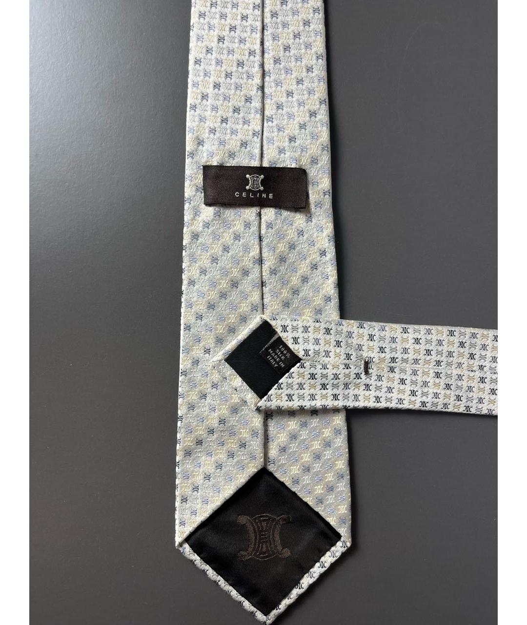 CELINE Белый шелковый галстук, фото 2