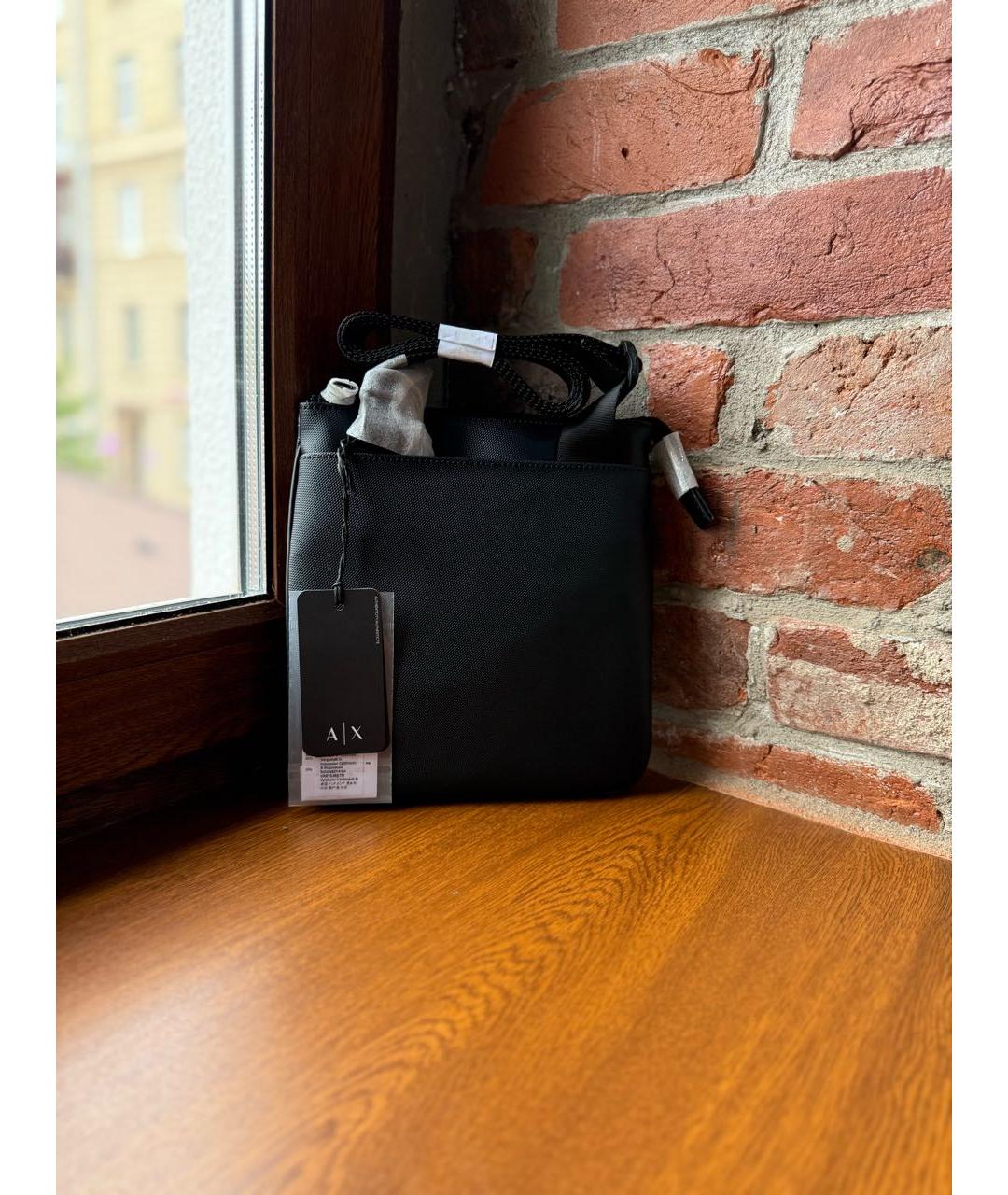 ARMANI EXCHANGE Темно-синяя сумка на плечо из искусственной кожи, фото 3