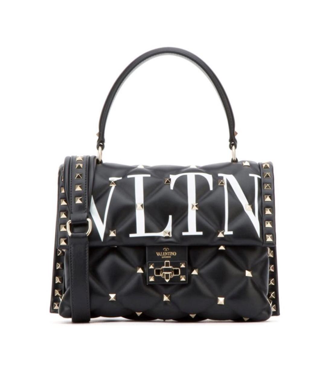 VALENTINO Черная кожаная сумка с короткими ручками, фото 9