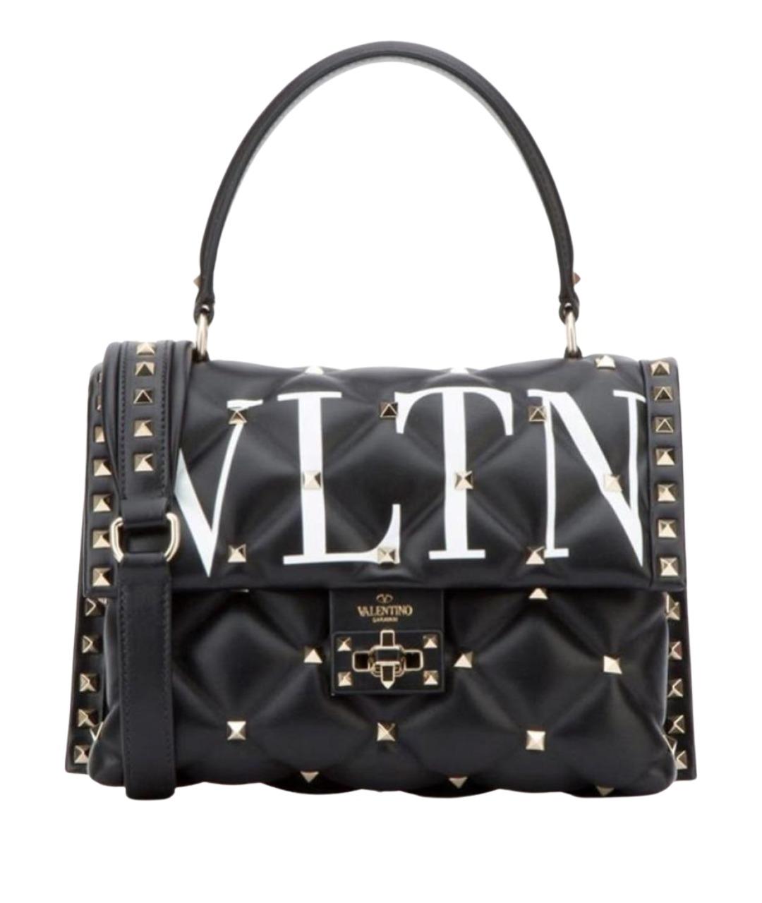 VALENTINO Черная кожаная сумка с короткими ручками, фото 1